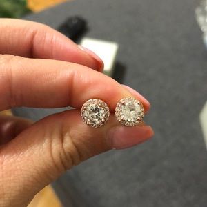 Sterling silver rose gold earrings